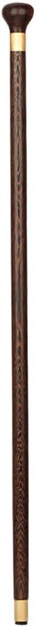 NUBAO Cane, Elderly Crutches, Solid Wood Walking Stick, Round Head Handle, Civilian Rod, Inlaid Aluminum Ring Length 90cm Available as Needed Truncated by Yourself (Color : Big Round Head)