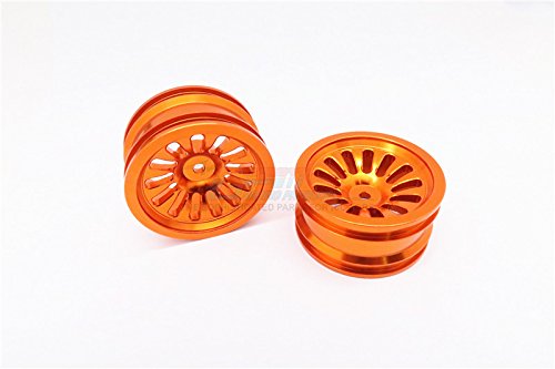 Vaterra K5 Blazer Ascender Upgrade Parts Aluminum Front/Rear 13 Poles Rims - 1Pr Orange