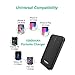 Moxnice Power Bank 10000mAh Slim Portable Charger Built-in Micro USB Cable External Battery Charger Pack Fast Charger Compatible iPhone& Android Devices (Black)