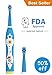 OJV Professional Kids Electric Sonic Rechargeable Toothbrush with 2 Dental Care Modes 4 Songs and 2 Replaceable Brush Heads (Blue-Sonic Toothbrush)