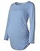 Maternity Shirt Long Sleeve Basic Top Ruch Sides Bodycon Tshirt for Pregnant Women
