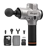 Massage Gun, ABsuper Upgraded Percussion Massager, Deep Tissue Massager with Four Different Heads for Different Muscle Groups, Cordless Handheld Massager for Muscles, Neck, Back, Leg, Shoulder, Hand