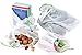 RYBit Premium Reusable Produce Bags Set of 11, 1 Nut Milk Bag, 1 Foldable Shopping Bag, Storage Of Fruits Vegetable Toys Crafts, Reusable Snack Bags, Fine Food Strainer Cheese Cloth