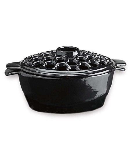 2.3 QT. Cast Iron Lattice Steamer, in Black