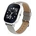 ASUS ZenWatch 2 Silver with Beige Leather Strap 37mm Smart Watch with Quick Charge Battery, 4GB Storage, 1.45-inch AMOLED Gorilla Glass 3 TouchScreen, IP67 Water Resistant (International Version)