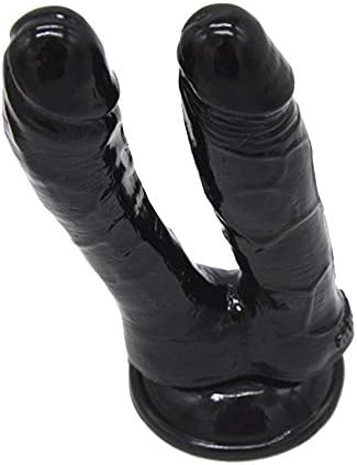 ZHANGPINaA Soft and Safe Medical 7.08 Inch Simulation 2 Ended Safe Big Materials Realistic Lifelike Massage G Toys for Women Men Begain D'îD&lő Tools with Suction Cup，Black Personal Tools
