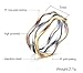 VNOX Womens Stainless Steel Tri-Color Wave Band Ring for Wedding Promise Engagement,Size 8