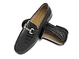 Easy Strider Men’s Loafer Shoes – Premium Alligator Material- Faux Leather Lined – Elegant Silver Metal Buckle - Perfect Business Dress Shoe for Men Or Casual Slip-On Loafer for Daily Wear