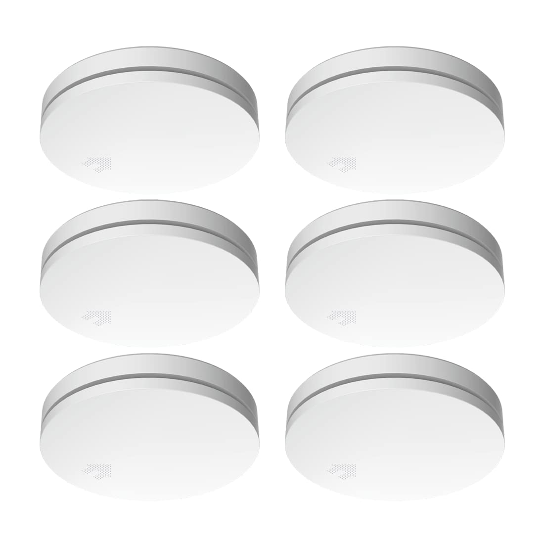 ELRO FS4610 6-Pack Ultra Thin Smoke Alarm with 10 Year Battery and Conforms to EN14604 Standard, White, 6 Items