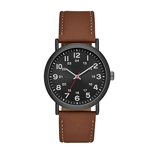 Folio Men's Cognac Vegan Leather Watch