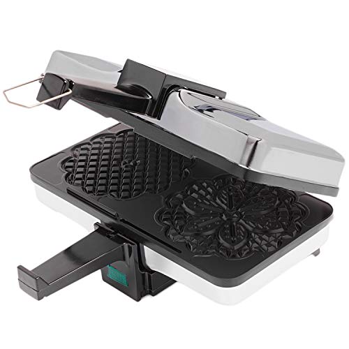 Pizzelle Maker- Nonstick Electric Baker Press Makes Two 5-Inch Cookies at Once- Recipe Guide Included- Fun Baking Supplies for Party- Italian Dessert Treat Making Made Easy- Housewarming Gift for Her