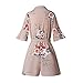 Famulily Women's Boho Floral Print Flare Sleeve Tie Waist Romper Jumpsuit Beachwear(M,Muti)