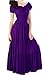 Meaneor Women Boho Cap Sleeve Smocked Waist Tiered Renaissance Summer Maxi Dress Purple XXL