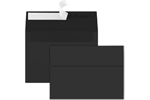 70 Packs A2 Black Envelopes for 4.5x5.5 Cards, Invitations, Photos, RSVP, Greeting Cards - Self-Seal Postcard Envelopes
