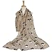 GERINLY Cute Pandas Scarfs For Women Lightweight Animal Print Shawl Wraps (Khaki)