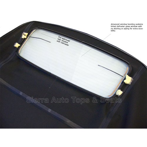 Sierra Auto Tops Convertible Soft Top Replacement, compatible with Audi A4 2003-2009, w/Heated Glass Window, Stayfast Canvas, Black
