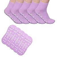 Ourcan Grip Socks for Women Non-Slip Socks Yoga Socks with Grips Athletic Socks (5-lightpurple)