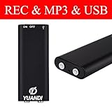 Increase version Digital Voice Recorder 8GB USB Flash Drive Multifunctional Rechargeable Mini Audio Recording Device with MP3 Player Activated Mp3 player Dictaphone voice recorder