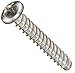 18-8 Stainless Steel Thread Rolling Screw for Plastic, Passivated Finish, Pan Head, Phillips Drive, #8-16 Thread Size, 1