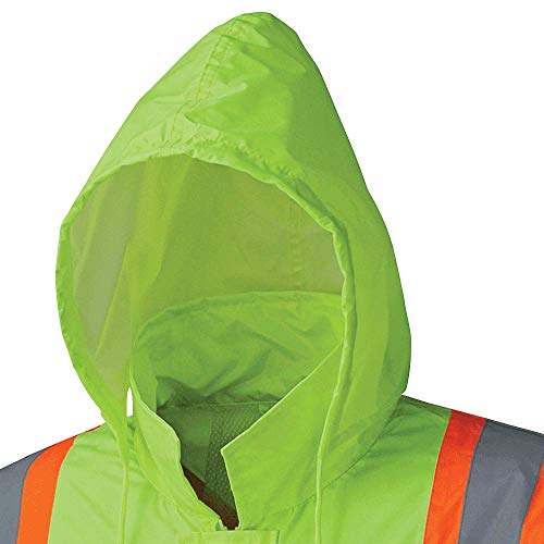 Pioneer-High-Visibility-Lightweight-Waterproof-Safety-Rain-Suit-Reflective-Tape-Polyester-PVC-YellowGreen-Unisex-XL-V1080160U-XL