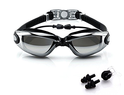 Swim goggles, no leaking anti fog uv protection with si…