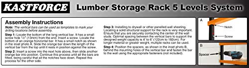 KASTFORCE KF1002 Lumber Storage Rack 5-Level System 110lbs per Level with Material Stop Holes and Durable Sheet Metal Screws, Wood Rack, Workshop Rack - Thumbnail 6