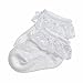 EPEIUS Baby-Girls Eyelet Frilly Lace Socks Infant Girl Princess Ankle Socks White Pink (Pack of 2) 6-12 Months