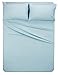 Amazon Brand – Pinzon 300 Thread Count Percale Cotton Sheet Set - King, Spa Blue