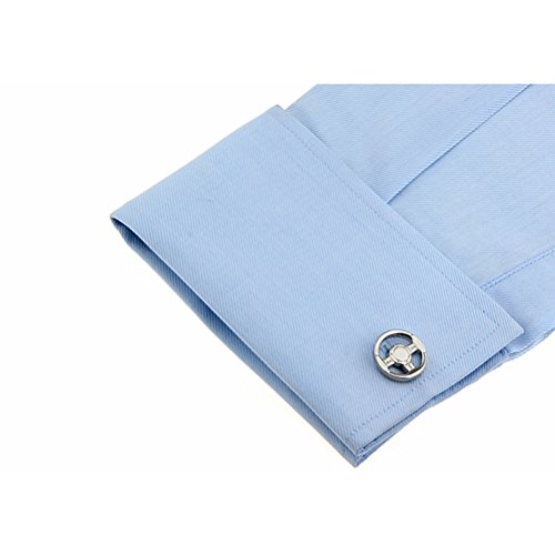 Steering Wheel Cufflinks Race Car Driver Metal Cuff Links