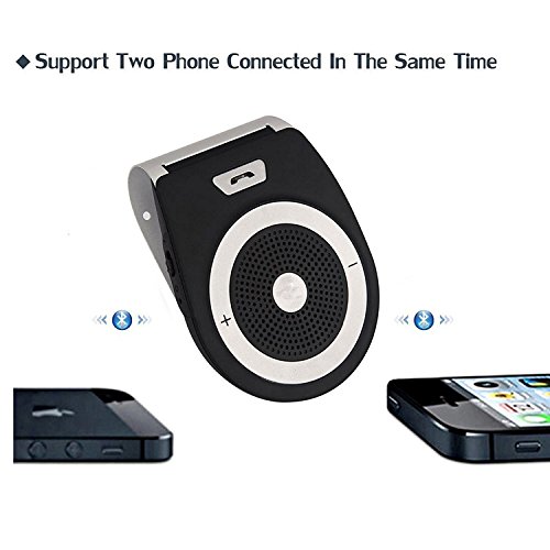 Wireless Stereo Music Car Adapter Bluetooth Car Speaker Player Receiver Sun Visor Car Charger Hands-free Car Kit with Mic for iPhone 7/Plus Samsung Galaxy - Thumbnail 2
