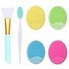 OBSCYON-4-Pcs-Manual-Silicone-Face-Scrubber-Facial-Cleansing-Brush1-Pcs-Silicone-Exfoliating-Lip-Brush-Nose-Cleaning-Brush-and-1-Pcs-Face-Mask-Brush-for-Lip-Skin-Smoothing-Cleaning OBSCYON 4 Pcs Manual Silicone Face Scrubber Facial Cleansing Brush,1 Pcs Silicone Exfoliating Lip Brush Nose Cleaning…