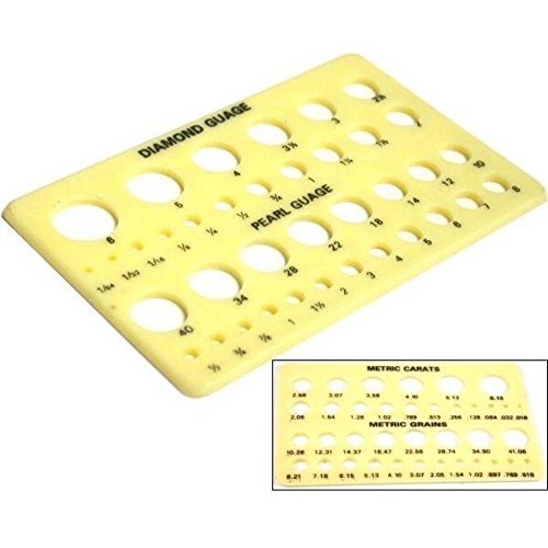Pearl Diamond Gemstone Measuring Gauge Metric Carats Grains Gems Sizing Tool