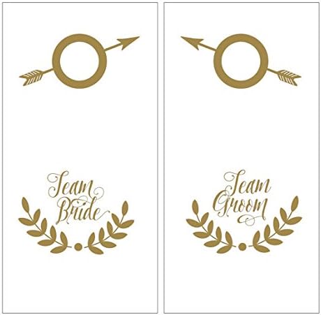 Rustic Wedding Vinyl Decal Set for Cornhole Game Boards | Team Bride | Team Groom