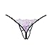 Open Crotch G String Panties for Women Sheer Lace Thong Embroidery Intimates Rhinestone Pendants Brief Sexy Underwear