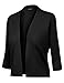 BILY Women's Classic Open Front Cropped Cardigan Black Medium