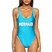 Dixperfect® Womens Sexy One-Piece Swimsuit Letter Printed Bodysuit High Cut Legs Backless (XL, P6)