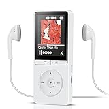 AGPTEK 16GB MP3 Player with FM Radio/Voice Recorder, 70 Hours Playback and Expandable Up to 64GB, A20WS (White)