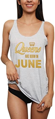 Emdem Apparel Queens Are Born in June Birthday Womens Tank Top White Med