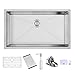 Stainless Steel Kitchen Sink Handmade Drop In Undermount Single Bowl 11G Sink Lip 18 G Basin with Drain Strainer, Grid, Basket, Soap Dispenser (30.2 inch)