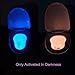 EKKA Line Motion Sensor LED Toilet Bowl Light,LED Toilet Light, Colorful Sensor Motion Activated Night Light Battery-Operatred, 8 Colors Changing Toilet Bowl Nightlight for Bathroom
