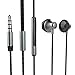 Sports Earbuds with Microphone, 3.5mm In-Ear Wired Bass Stereo Ear buds Earphones Headphones with Remote and Mic Universal for iPhones, iPads, iPods, Android, PC, Windows, Mac(grey)