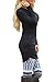 Pink Queen Women's Casual Long Sleeve Slim Ruched Tunic T-Shirt Dress M Black