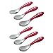 Gerber Stainless Steel Tip Kiddy Cutlery Spoons, 6 Pack - Pink