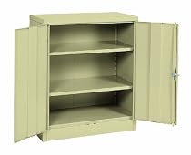 Sandusky Lee RTA7001-07 Putty Steel SnapIt Counter Height Cabinet, 2 Adjustable Shelves, 42