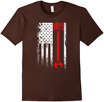 Men's Diesel mechanic Flag T-Shirt 2XL Brown