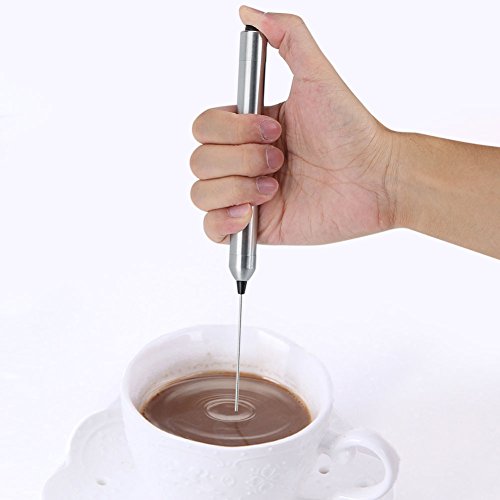 Milk Frother,Acogedor Stainless Steel Electric Milk Frother for Coffee, Latte, Cappuccino, Hot Chocolate, Powered By 2 AAA Battery