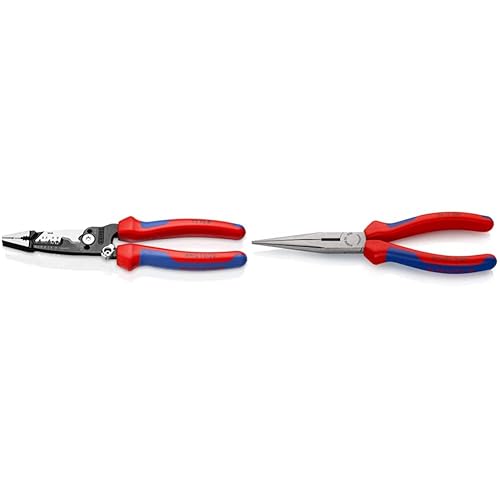 KNIPEX Long Nose Pliers With Cutter - Precision Tool With 12 AWG Stripping Hole