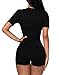 Shawhuwa Womens Sexy V Neck Short Sleeve Party Romper Clubwear (X-Large, Black)