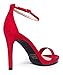 J. Adams Aria, Ankle Strap High Heel Sandal - Red Vegan Suede - 5.5