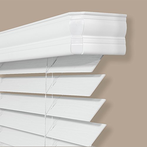 Lumino 2inch Faux Wood Cordless Room Darkening Blinds White 34.5" W